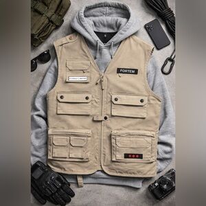 Fortem Utility‎ Vest Prodesign Denmark Multi Pocket Workwear Size L